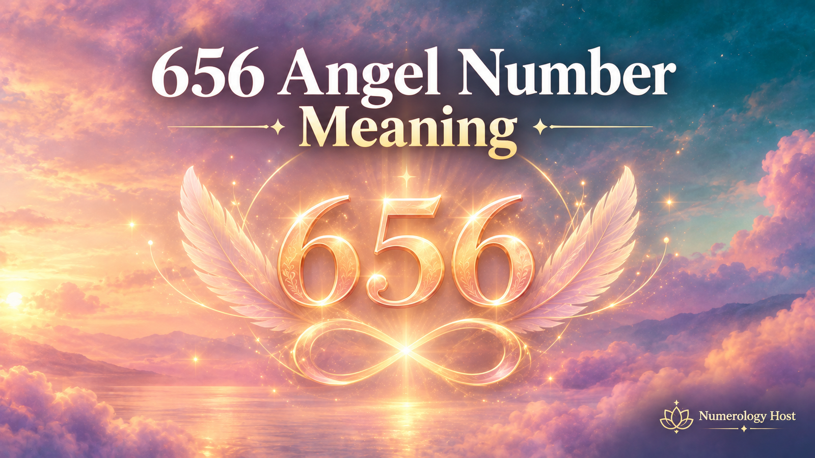 656 angel number meaning illustration with glowing numbers and soft golden light